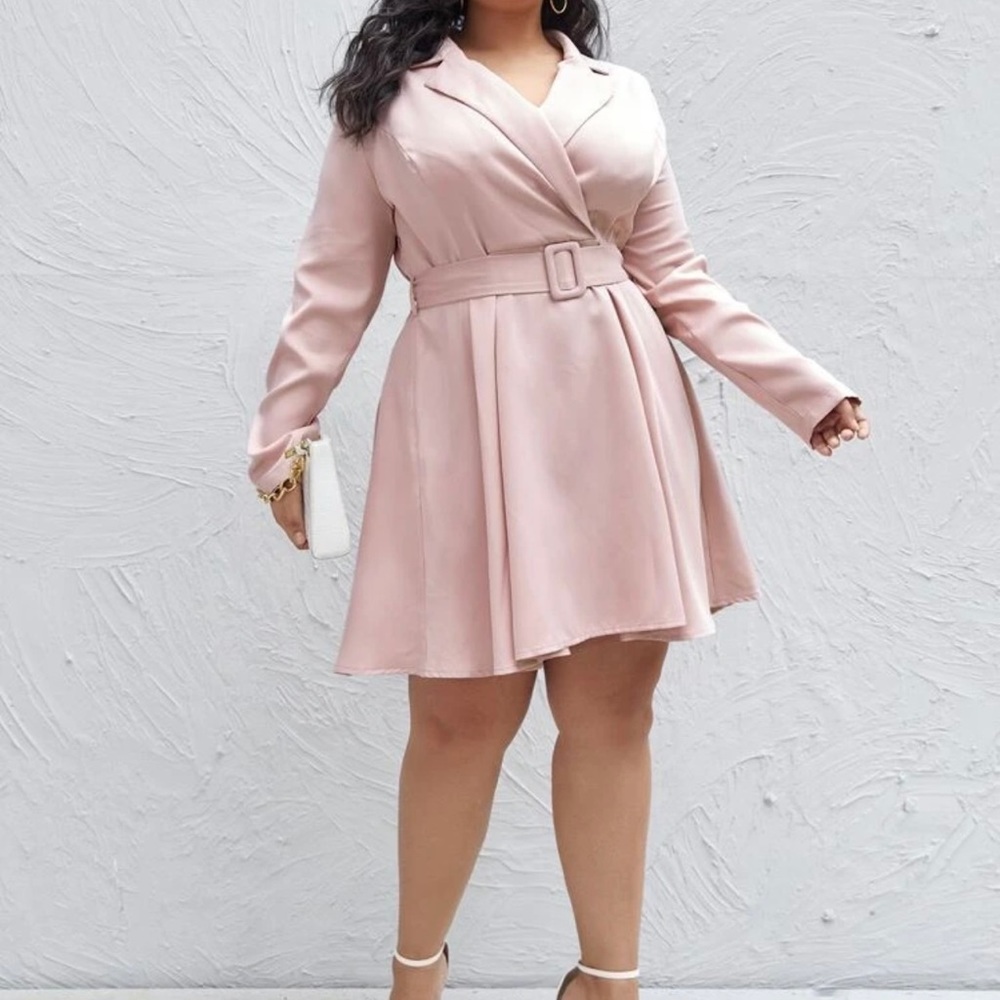 SHEIN 1Xl Buckle Strap Dress, pink